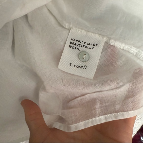 WVN White Eyelet 100% Organic Cotton Short Sleeve Midi Dress Size XS NWT - Picture 8 of 9